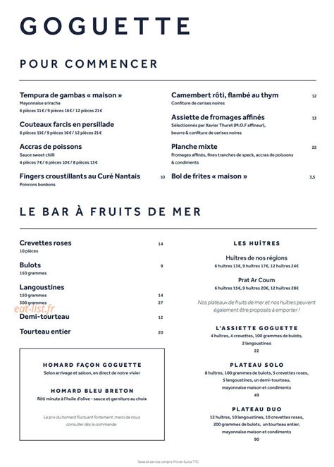 goguette et compagnie menu|Goguette Et Compagnie